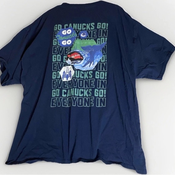 Molson Official Canada Vancouver Canucks XXL Blue T-Shirt Hockey Sports 2XL NHL - Picture 2 of 8